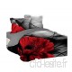 bng Housse de Couette 3D Gris Noir Rouge Fleur de Gerbera 100% Coton +2 Taies 220 x 240 - B07N4TRJB9